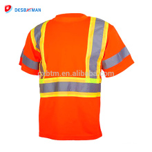 Горячая продажа высокая видимость безопасности светоотражающий желтый коротким рукавом T-рубашка из Китая alibaba завод 